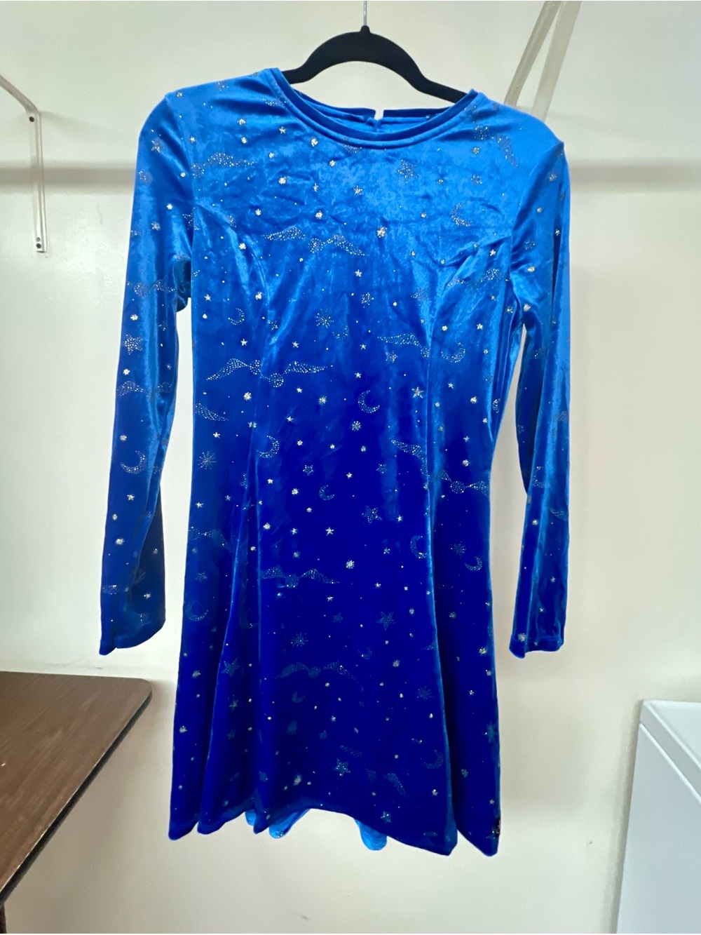 M&S x Harry Potter Golden Snitch Blue Velvet Glitter Dress Girls size 16